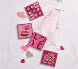 Kim Seybert Amore Drink Coasters in Pink & Red, Set of 4 in a Gift Bag