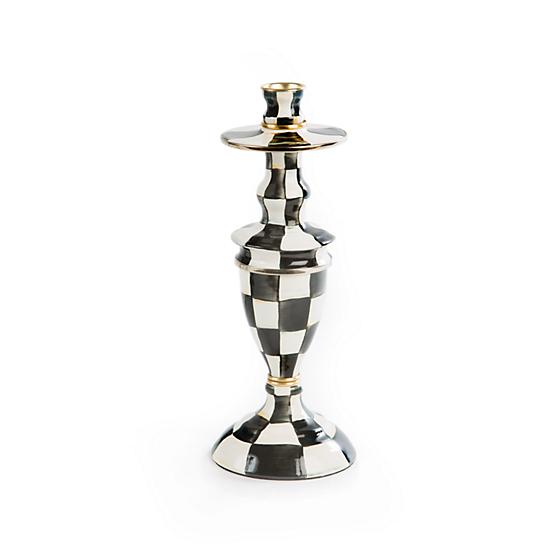 Courtly Check Enamel Candlestick, Medium