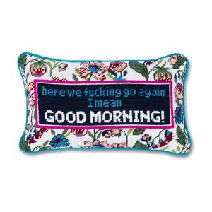 Needlepoint Pillow "Good Morning"
