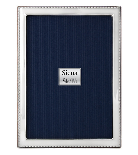 Siena Narrow Bead Border 925 Sterling Frame 5x7