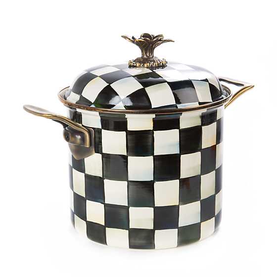 Courtly Check Enamel 7 Qt. Stockpot - Thumbnail 2