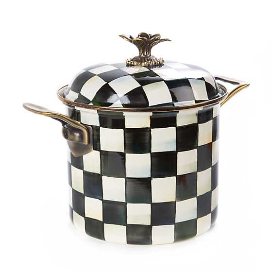 Courtly Check Enamel 7 Qt. Stockpot