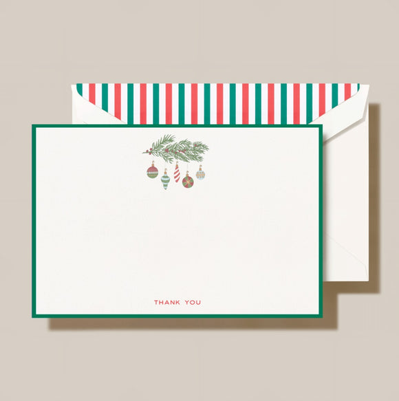 Bordered Ornaments Thank You Card
