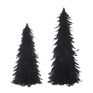 15" Black Feather Trees- Small