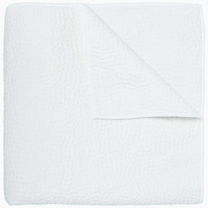 John Robshaw Organic Hand Stitched White Coverlet, Full/Queen