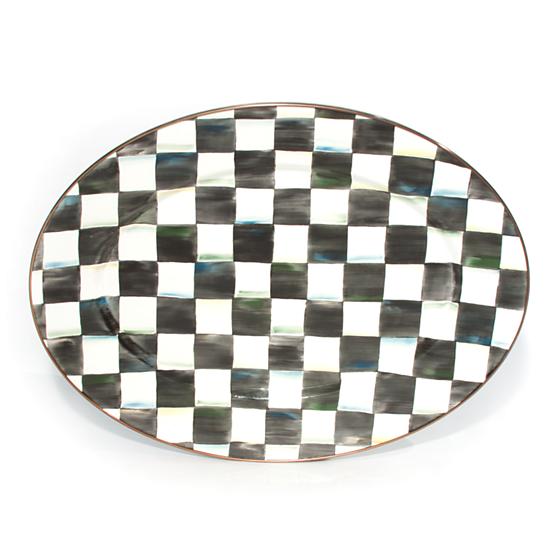 Courtly Check Enamel Oval Platter - Thumbnail 2