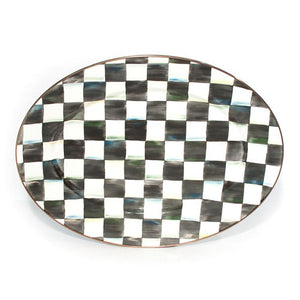 Courtly Check Enamel Oval Platter, Medium