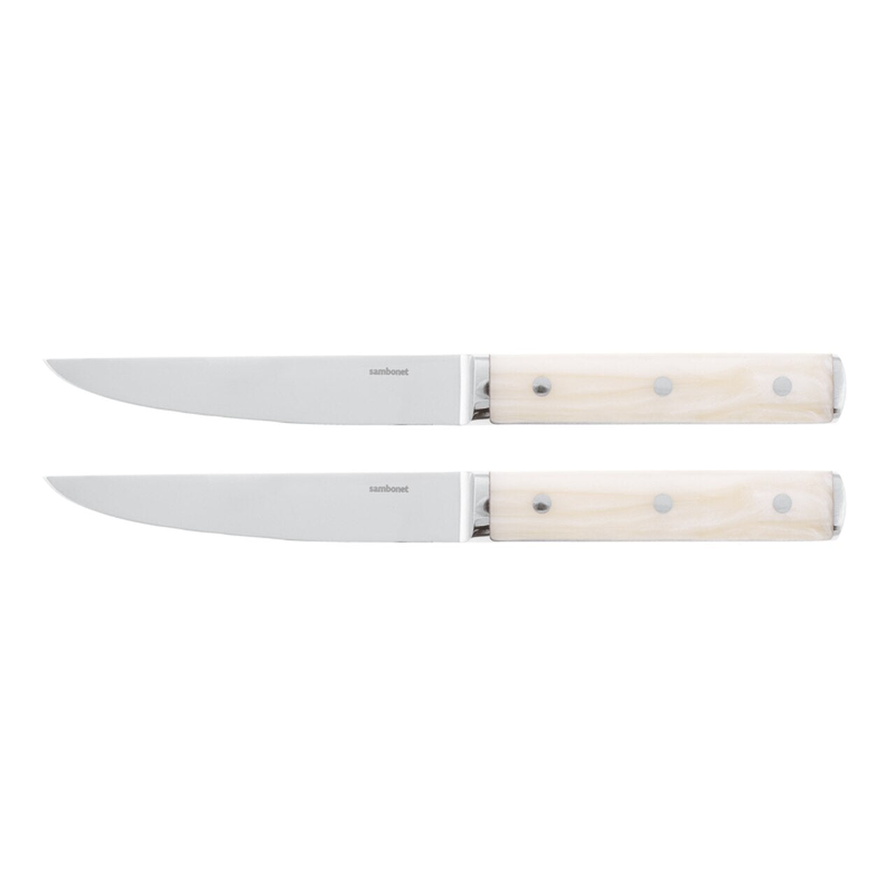 Stainless Steel & Ivory Sirloin Steak Knife, Set of 2