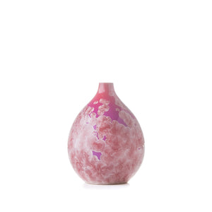 Simon Pearce Rose Crystalline Teardrop Vase- Small