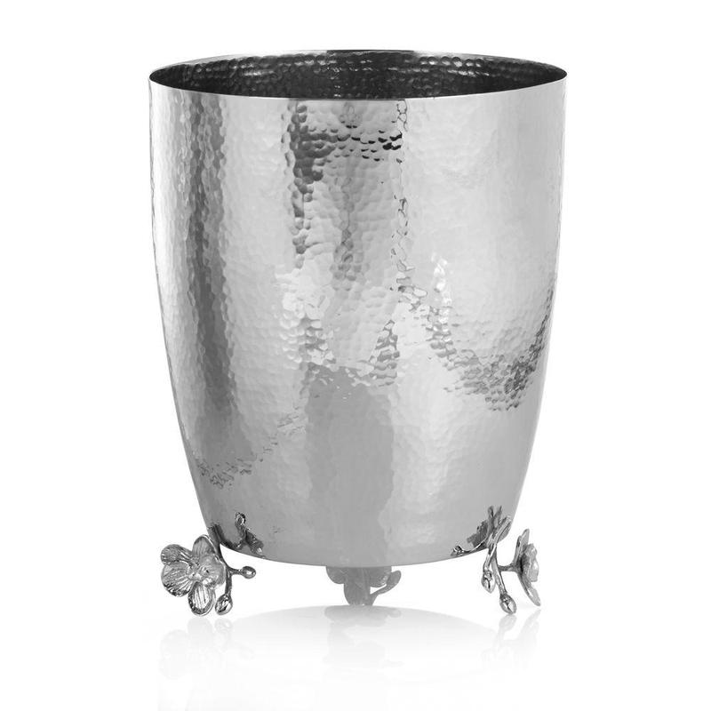 White Orchid Waste Basket