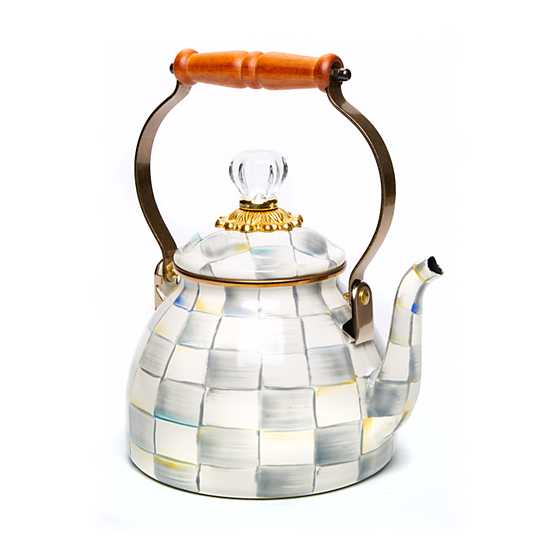 Sterling Check Enamel Tea Kettle 2 Qt