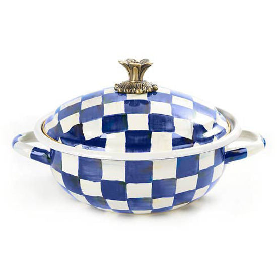 Royal Check Enamel Casserbole, Medium