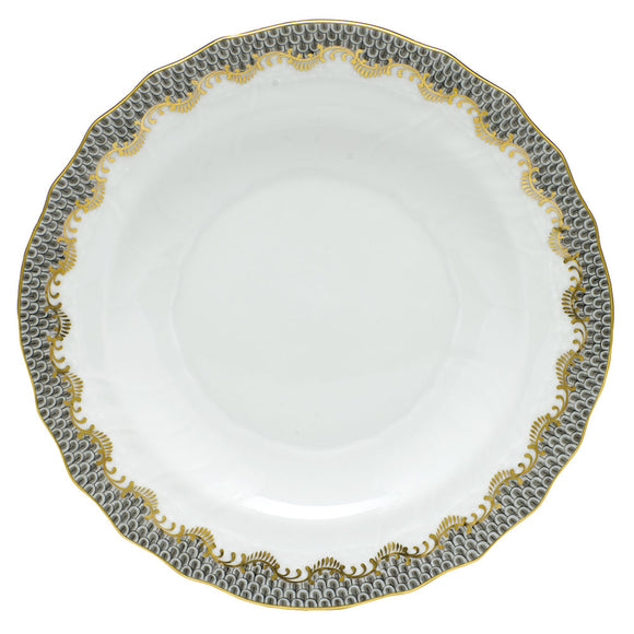 Herend Fish Scale Salad Plate, Gray