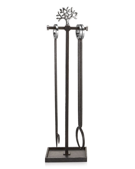 Forged Tree of Life Fireplace Tools
