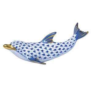 Herend Playful Dolphin, Sapphire