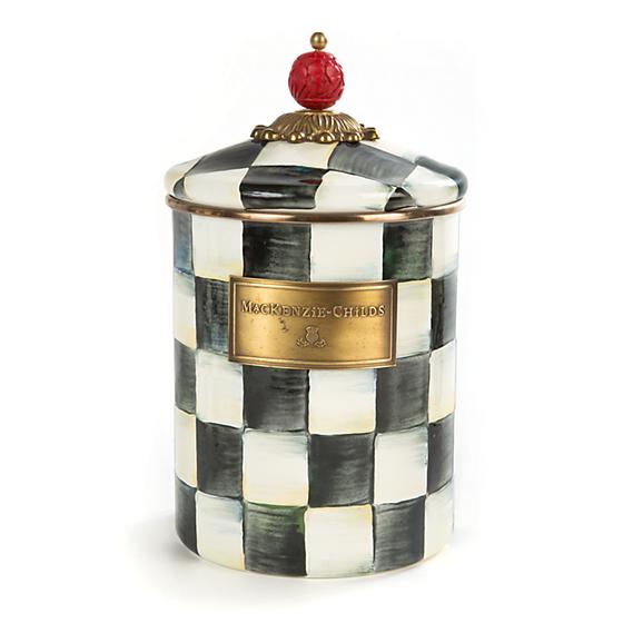 Courtly Check Enamel Canister-Medium