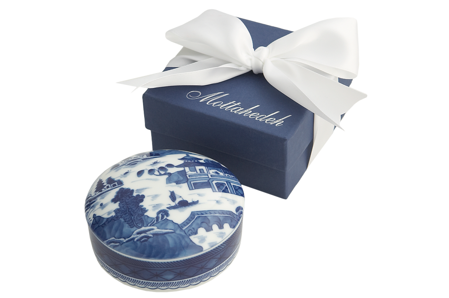 Mottahedeh Blue Canton Round Covered Box - Thumbnail 2