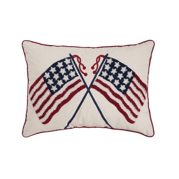 Double US Flag Pillow