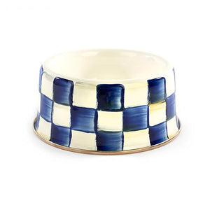 Royal Check Enamel Pet Dish, Medium