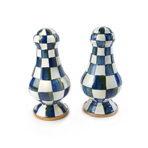 Royal Check Enamel Large Salt & Pepper Shakers