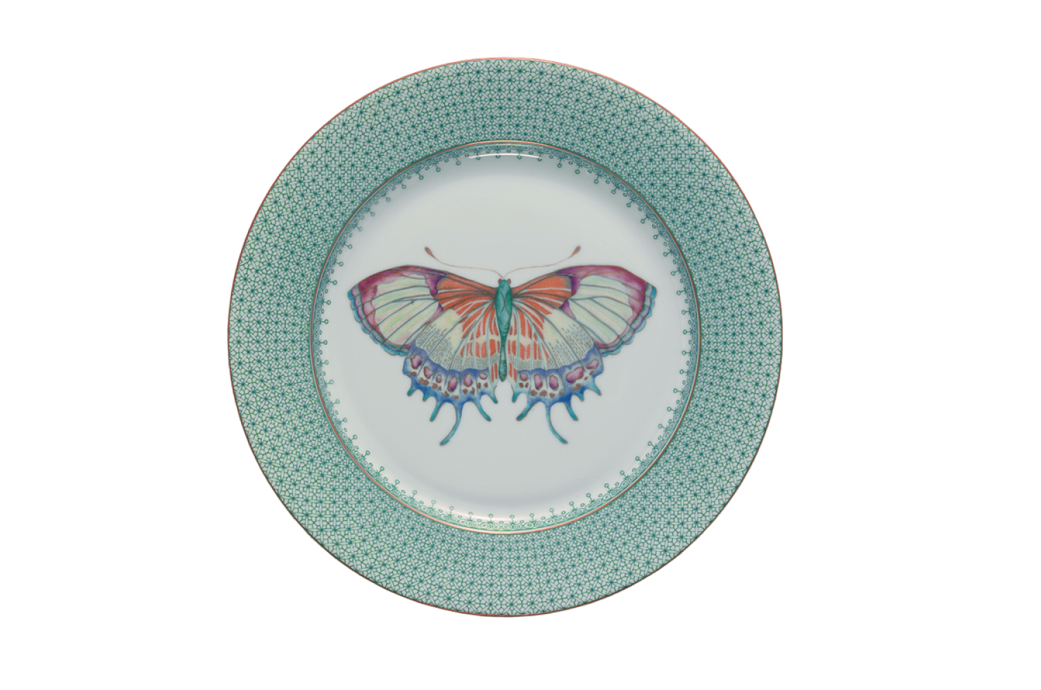 Mottahedeh Green Lace Dessert/Plate w/ Center