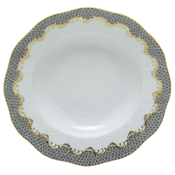Herend Fish Scale Dessert Plate, Gray