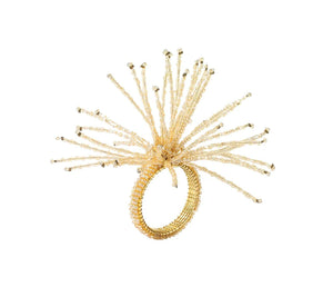Kim Seybert Spider Bead Burst Napkin Ring - Champagne