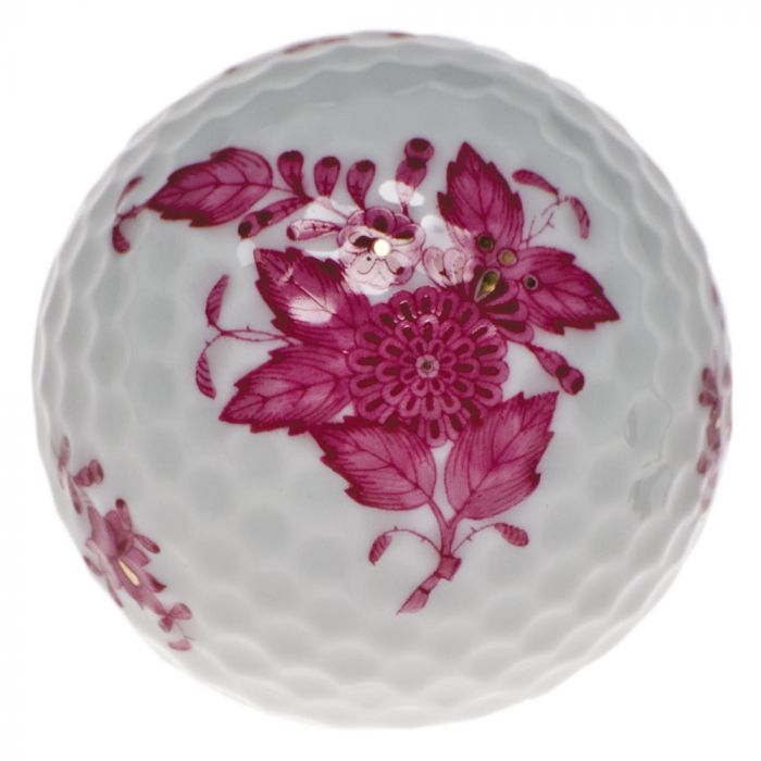 Herend Golf Ball, Chinese Bouquet Raspberry