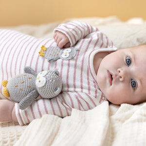 Crochet Owl Stripe Babygro 6-12M