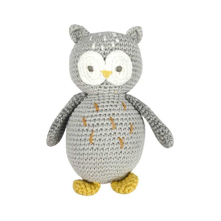 Crochet Owl Rattle Toy
