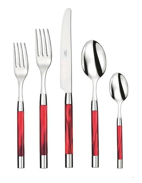Conty Red Five-Piece Place Setting
