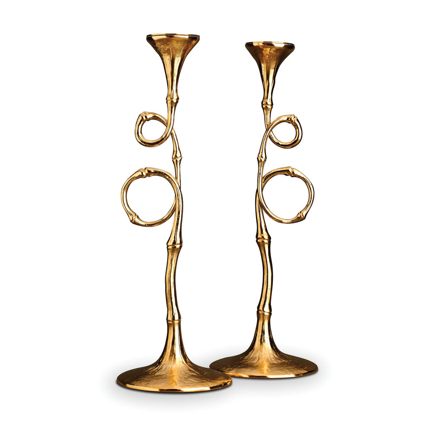 Gold Plated Candlestick Pair