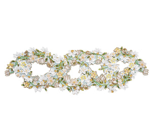 Kim Seybert Gardenia Runner in Sky, White & Yellow