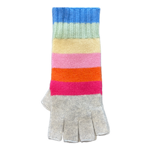Rainbow Fingerless Gloves- Ash