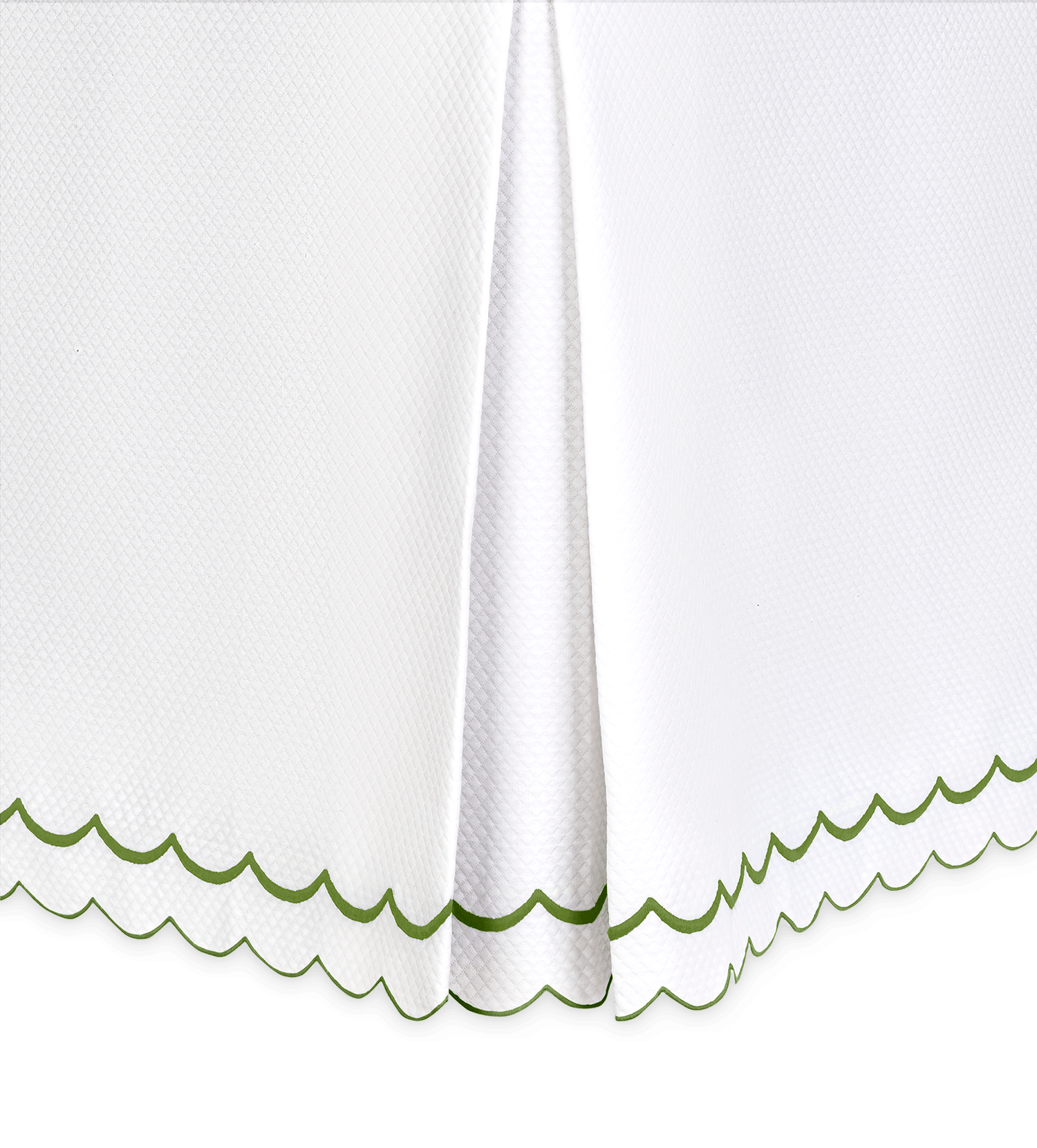 Matouk India Pique Bed Skirt - Queen, Grass