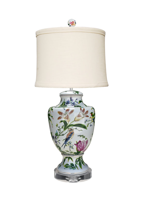Porcelain Lily Floral Jar Lamp 9
