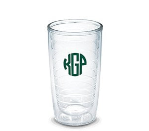 Clear 16 ounce Tumblers, Set of 4 Monogrammed
