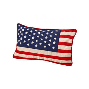 Fabric American Flag Lumbar Pillow 12"x22"