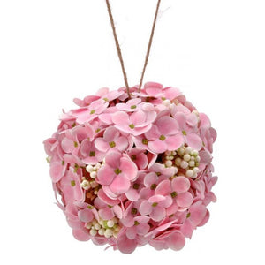 Hanging Hydrangea Berry Ball 7"D Pink