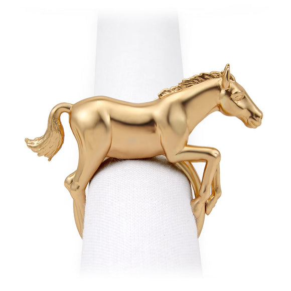 Gold Horse Napkin Jewels - Set of 4
