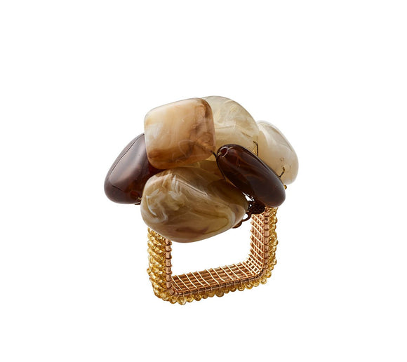 Kim Seybert Sea Stone Napkin Ring - Beige