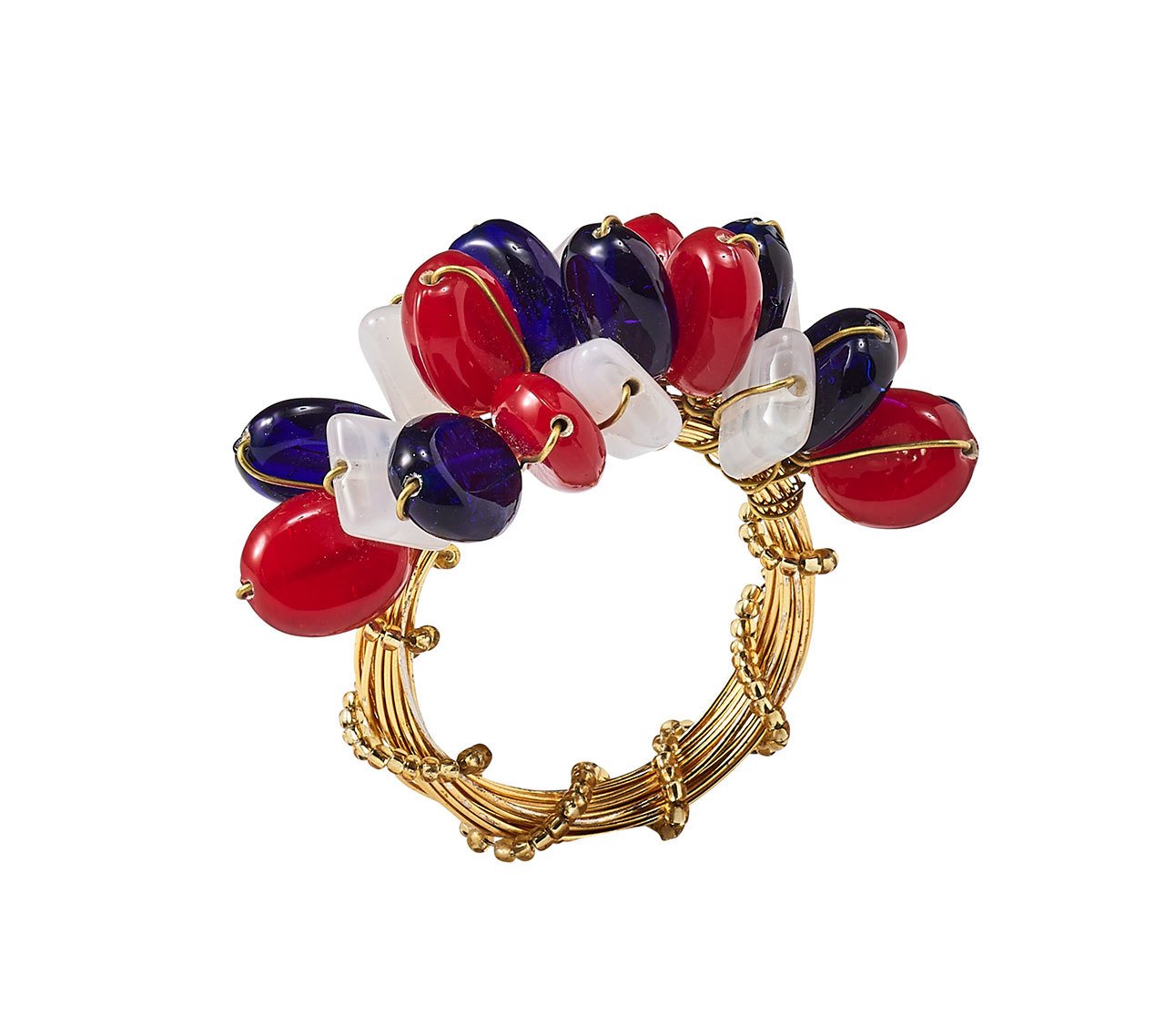 Kim Seybert Poppy Napkin Ring - Red, White & Blue