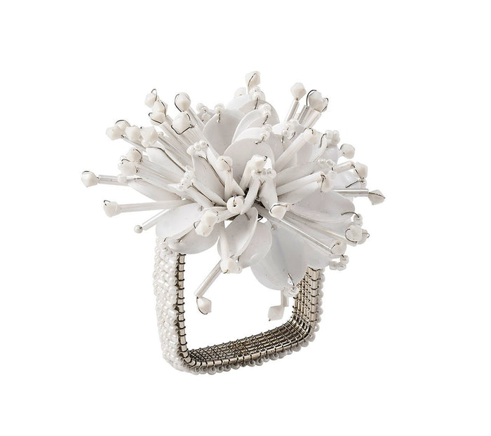 Kim Seybert Starburst Napkin Ring - white