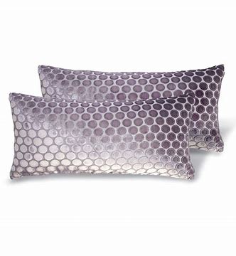 Dots Velvet 12x24 Pillow - Thistle