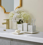 Sferra Pietra Soap Dish White & Gold