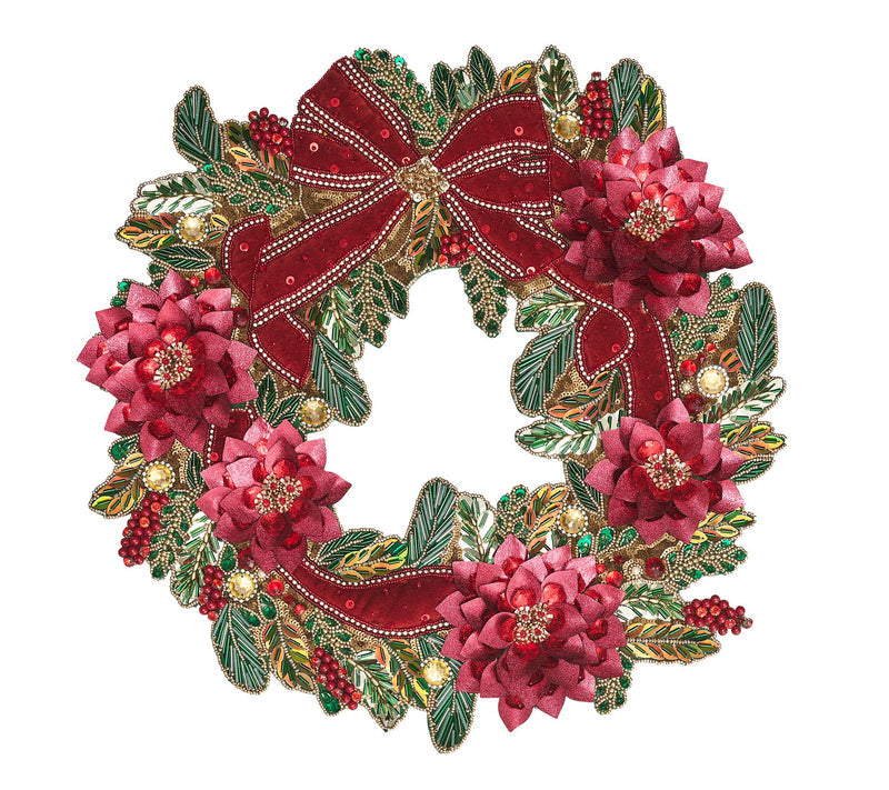 Kim Seybert Xmas Cheer Placemat, Red/Green/Gold