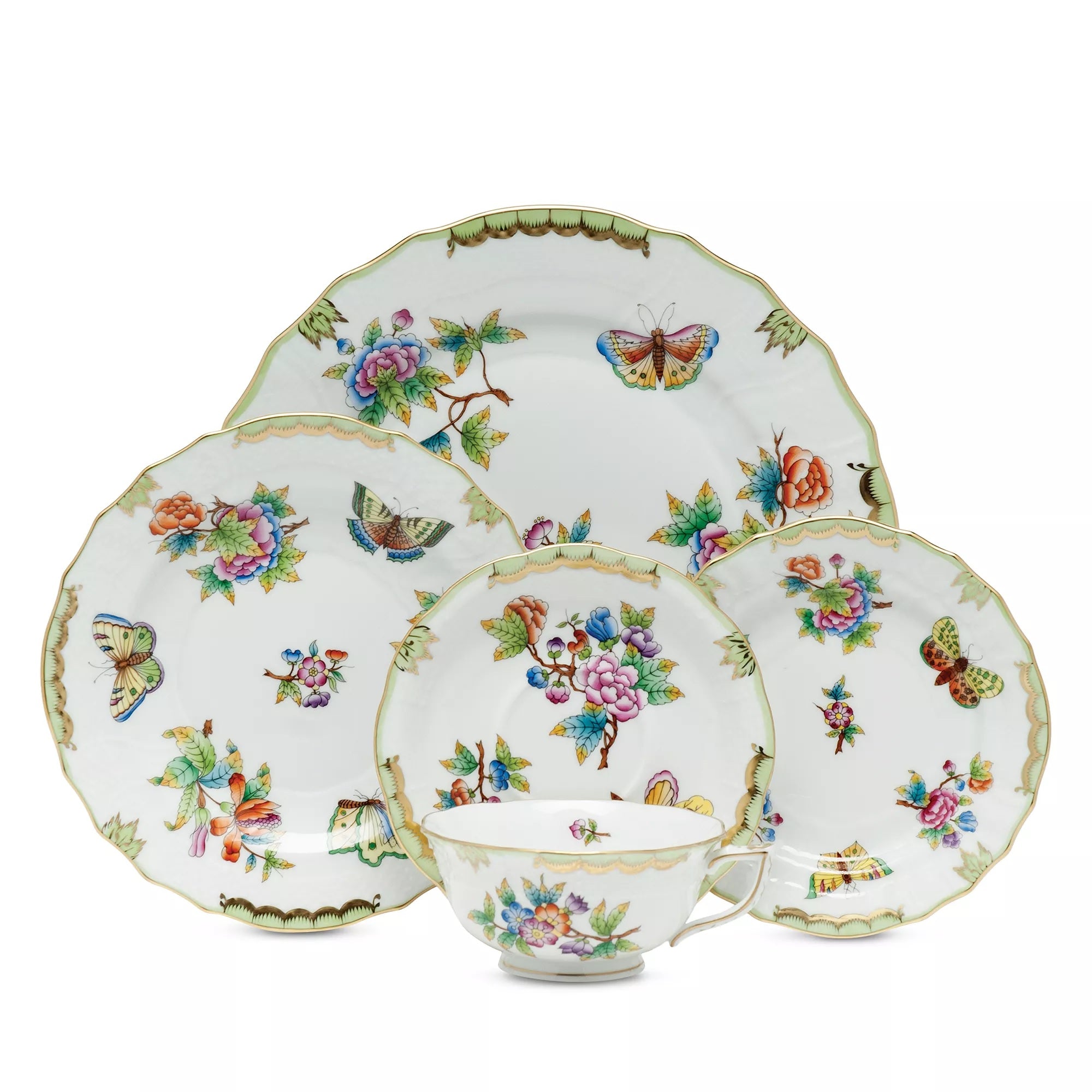 Herend Queen Victoria Green Dinnerware