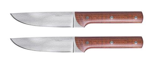 Porterhouse Steak Knife Non-Serrated Wood, Set of 2