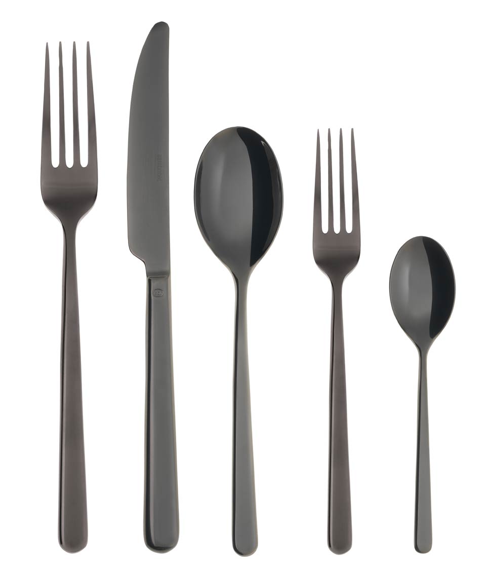 Linear Black 5 Pc. Place Setting