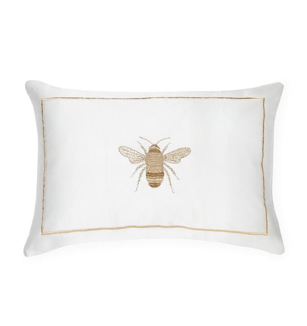 Sferra Miele Pillow, Snow & Gold